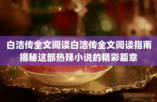 白洁传全文阅读白洁传全文阅读指南揭秘这部热辣小说的精彩篇章