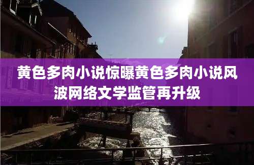 黄色多肉小说惊曝黄色多肉小说风波网络文学监管再升级
