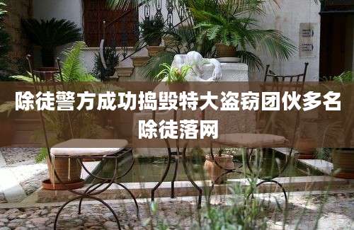 除徒警方成功捣毁特大盗窃团伙多名除徒落网
