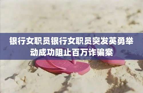 银行女职员银行女职员突发英勇举动成功阻止百万诈骗案
