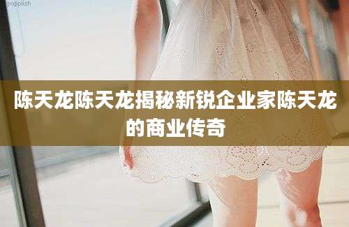 陈天龙陈天龙揭秘新锐企业家陈天龙的商业传奇
