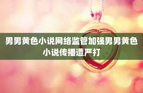 男男黄色小说网络监管加强男男黄色小说传播遭严打