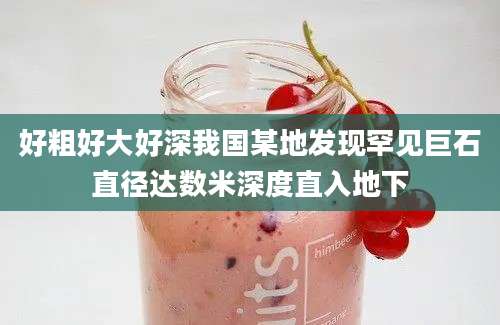 好粗好大好深我国某地发现罕见巨石直径达数米深度直入地下