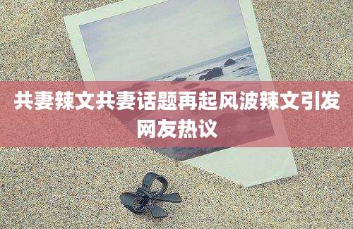 共妻辣文共妻话题再起风波辣文引发网友热议