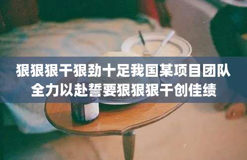 狠狠狠干狠劲十足我国某项目团队全力以赴誓要狠狠狠干创佳绩