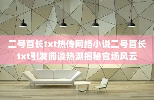 二号首长txt热传网络小说二号首长txt引发阅读热潮揭秘官场风云