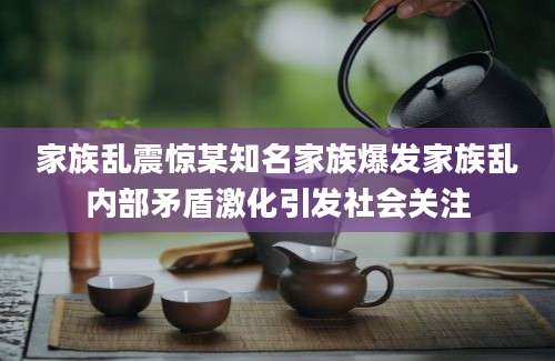 家族乱震惊某知名家族爆发家族乱内部矛盾激化引发社会关注
