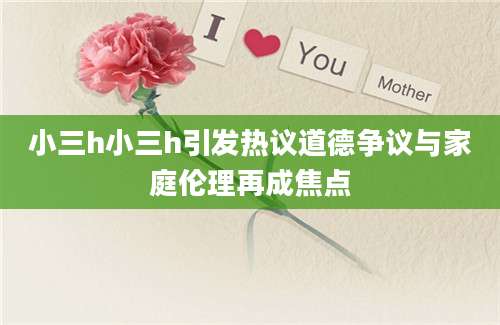 小三h小三h引发热议道德争议与家庭伦理再成焦点