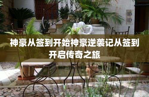 神豪从签到开始神豪逆袭记从签到开启传奇之旅