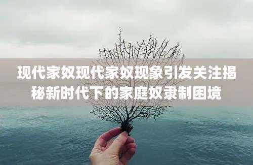 现代家奴现代家奴现象引发关注揭秘新时代下的家庭奴隶制困境
