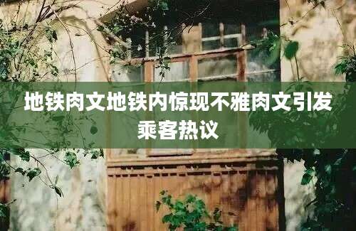 地铁肉文地铁内惊现不雅肉文引发乘客热议