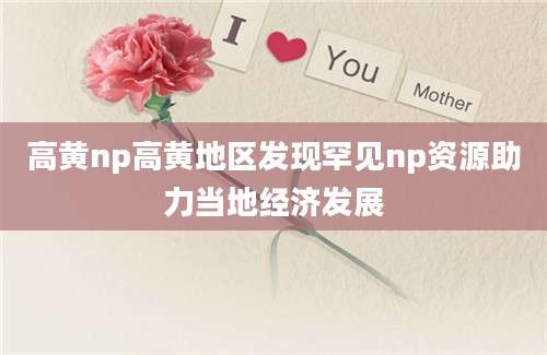 高黄np高黄地区发现罕见np资源助力当地经济发展