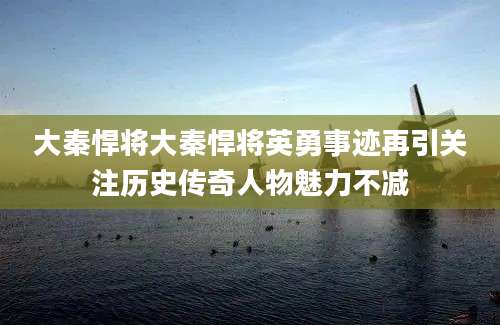 大秦悍将大秦悍将英勇事迹再引关注历史传奇人物魅力不减