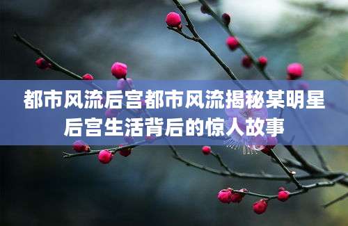 都市风流后宫都市风流揭秘某明星后宫生活背后的惊人故事