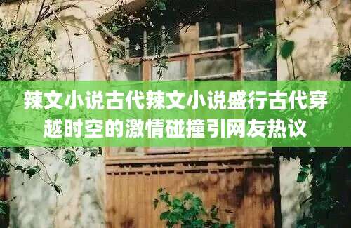 辣文小说古代辣文小说盛行古代穿越时空的激情碰撞引网友热议