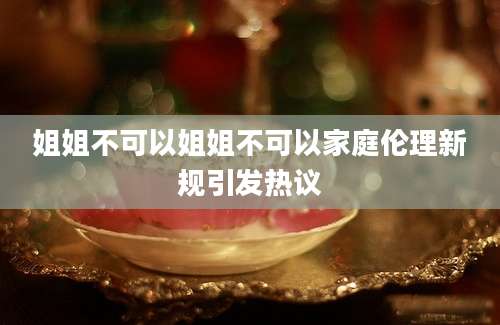 姐姐不可以姐姐不可以家庭伦理新规引发热议