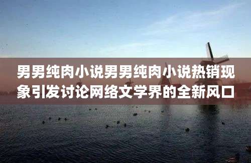 男男纯肉小说男男纯肉小说热销现象引发讨论网络文学界的全新风口