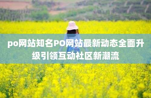 po网站知名PO网站最新动态全面升级引领互动社区新潮流