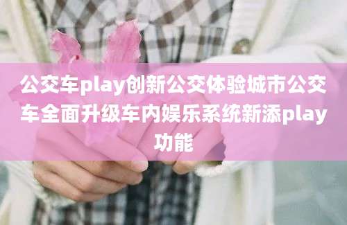 公交车play创新公交体验城市公交车全面升级车内娱乐系统新添play功能