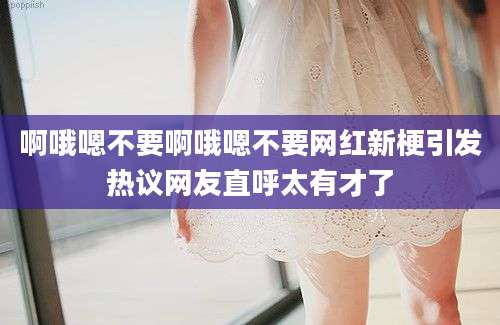 啊哦嗯不要啊哦嗯不要网红新梗引发热议网友直呼太有才了