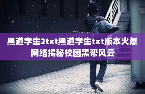 黑道学生2txt黑道学生txt版本火爆网络揭秘校园黑帮风云