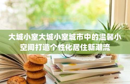 大城小室大城小室城市中的温馨小空间打造个性化居住新潮流
