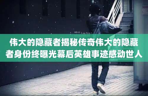 伟大的隐藏者揭秘传奇伟大的隐藏者身份终曝光幕后英雄事迹感动世人
