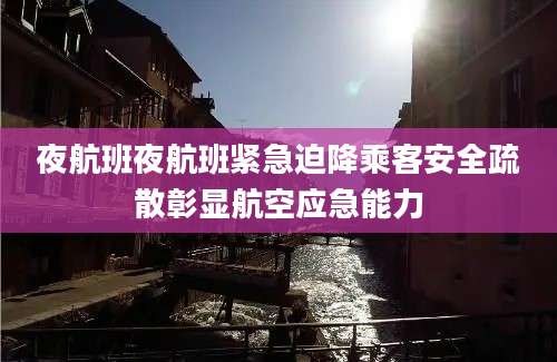 夜航班夜航班紧急迫降乘客安全疏散彰显航空应急能力