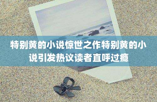 特别黄的小说惊世之作特别黄的小说引发热议读者直呼过瘾