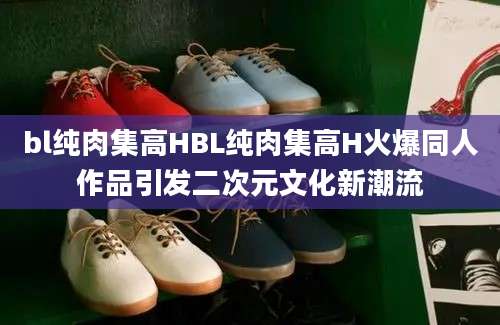 bl纯肉集高HBL纯肉集高H火爆同人作品引发二次元文化新潮流