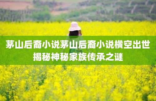 茅山后裔小说茅山后裔小说横空出世揭秘神秘家族传承之谜
