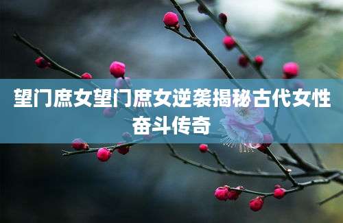 望门庶女望门庶女逆袭揭秘古代女性奋斗传奇