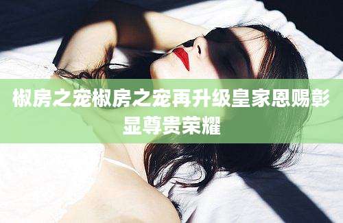 椒房之宠椒房之宠再升级皇家恩赐彰显尊贵荣耀