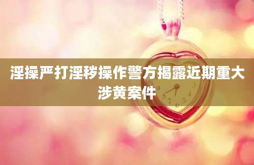 淫操严打淫秽操作警方揭露近期重大涉黄案件