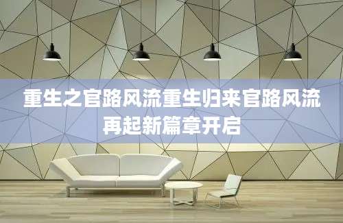 重生之官路风流重生归来官路风流再起新篇章开启