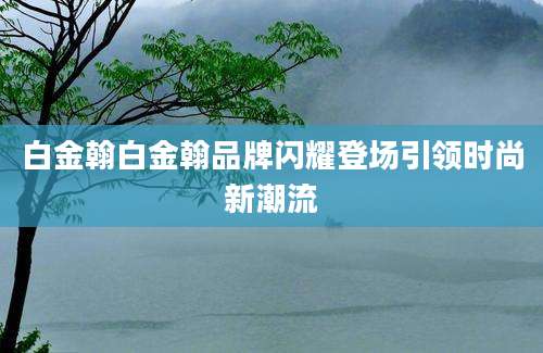 白金翰白金翰品牌闪耀登场引领时尚新潮流
