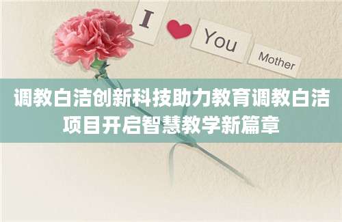 调教白洁创新科技助力教育调教白洁项目开启智慧教学新篇章