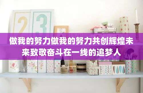 做我的努力做我的努力共创辉煌未来致敬奋斗在一线的追梦人