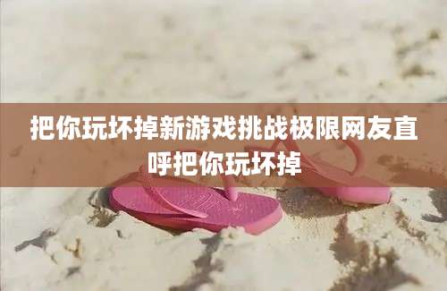 把你玩坏掉新游戏挑战极限网友直呼把你玩坏掉