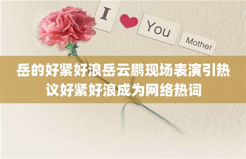 岳的好紧好浪岳云鹏现场表演引热议好紧好浪成为网络热词