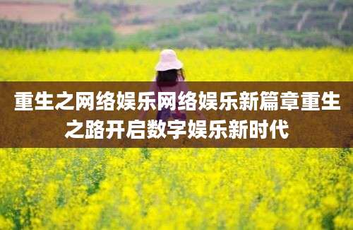 重生之网络娱乐网络娱乐新篇章重生之路开启数字娱乐新时代