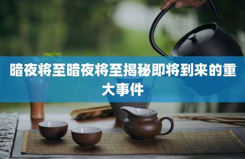 暗夜将至暗夜将至揭秘即将到来的重大事件