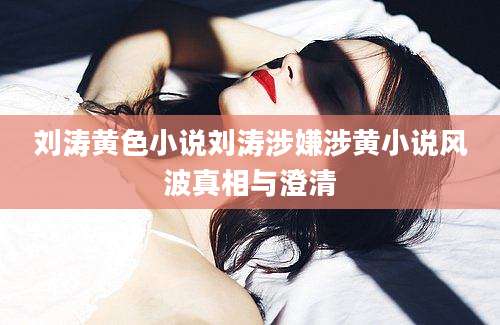 刘涛黄色小说刘涛涉嫌涉黄小说风波真相与澄清