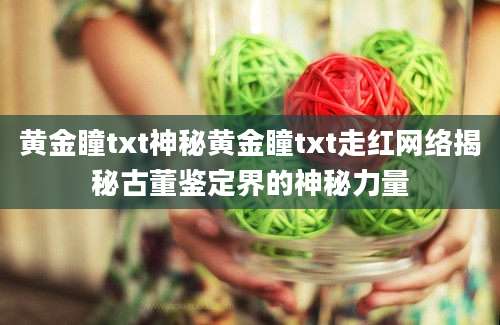 黄金瞳txt神秘黄金瞳txt走红网络揭秘古董鉴定界的神秘力量