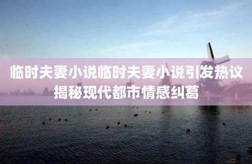 临时夫妻小说临时夫妻小说引发热议揭秘现代都市情感纠葛