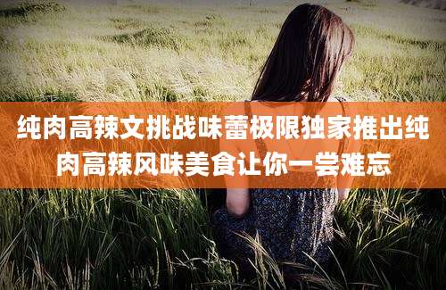 纯肉高辣文挑战味蕾极限独家推出纯肉高辣风味美食让你一尝难忘