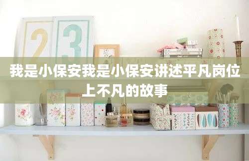 我是小保安我是小保安讲述平凡岗位上不凡的故事
