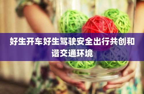 好生开车好生驾驶安全出行共创和谐交通环境