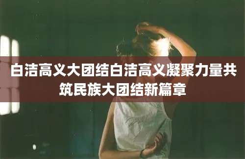 白洁高义大团结白洁高义凝聚力量共筑民族大团结新篇章