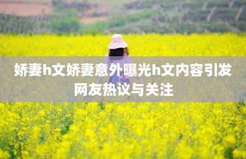 娇妻h文娇妻意外曝光h文内容引发网友热议与关注